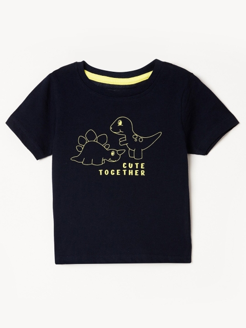 

Juniors by Lifestyle Boys Navy Blue Printed T-shirt