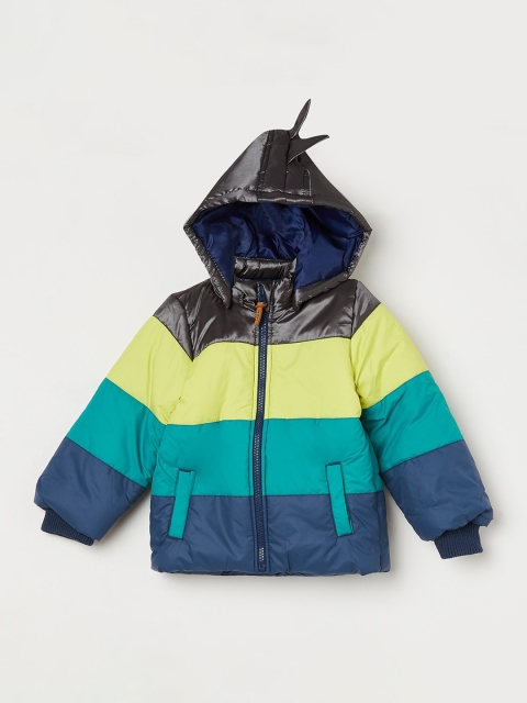 

Juniors by Lifestyle Boys Yellow Blue Colourblocked Padded Jacket