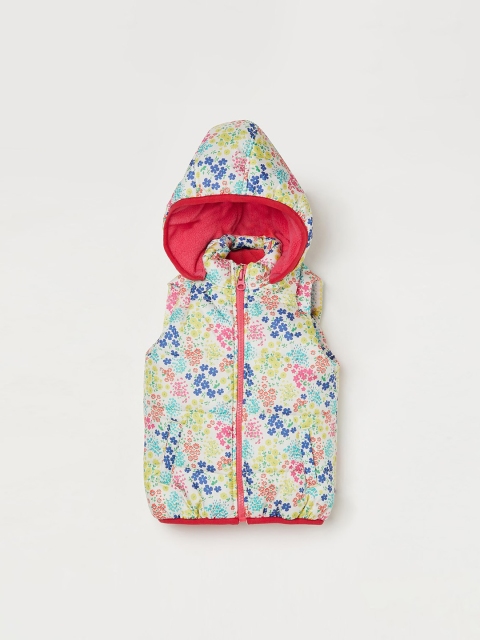 

Juniors by Lifestyle Girls White Pink Floral Puffer Jacket