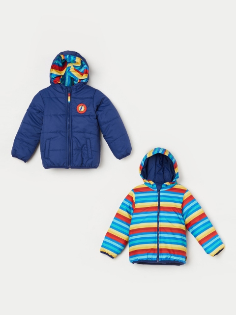 

Juniors by Lifestyle Boys Blue & Red Striped Reversible Puffer Jacket