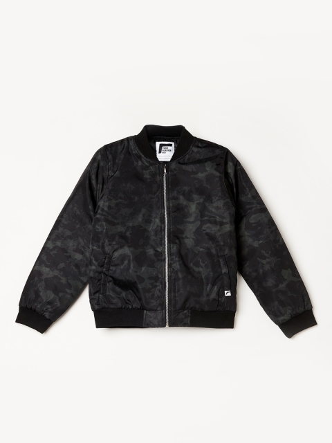 

Fame Forever by Lifestyle Boys Olive Green Camouflage Printed Bomber Jacket