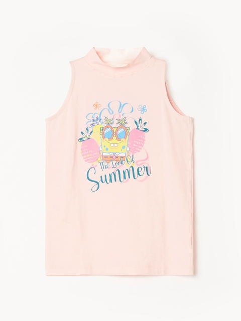 

Denimize by Fame Forever Pink & Blue Printed Regular Top