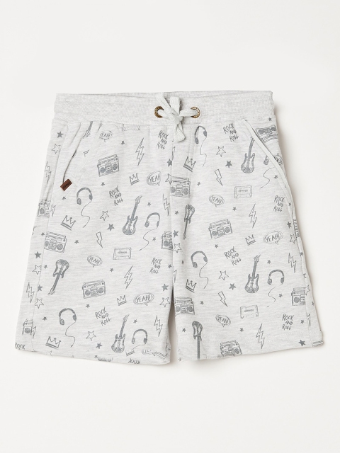 

Denimize by Fame Forever Boys Grey Conversational Printed Regular Shorts
