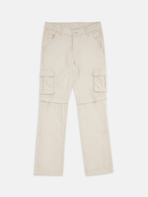

Pantaloons Junior Boys Beige Convertible Cotton Cargos