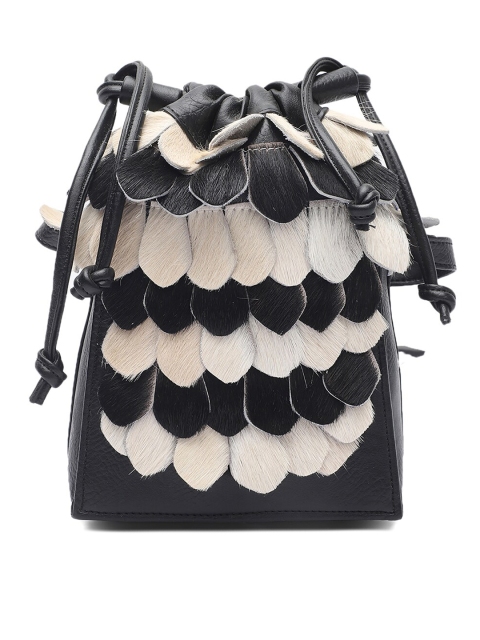 

Clotche Black & White PU Bucket Handheld Bag