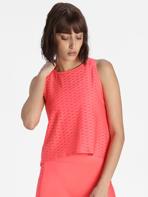 

Puma Women Pink Self Design Tank Top