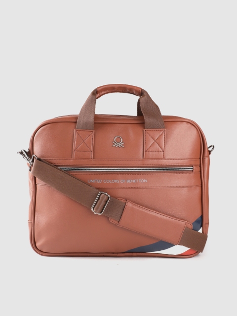 

United Colors of Benetton Unisex Tan Brown 15 Inch Solid Laptop Bag
