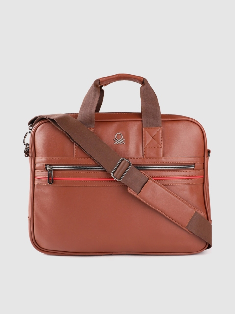 

United Colors of Benetton Unisex Tan Brown 15 Inch Solid Laptop Bag