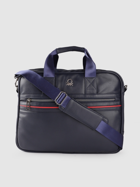 

United Colors of Benetton Unisex Navy Blue 15 Inch Solid Laptop Bag