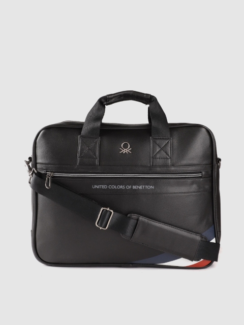 

United Colors of Benetton Unisex Black 15 Inch Solid Laptop Bag