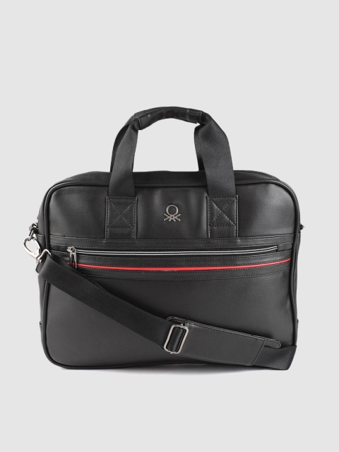 

United Colors of Benetton Unisex Black Solid 15 Inch Laptop Bag