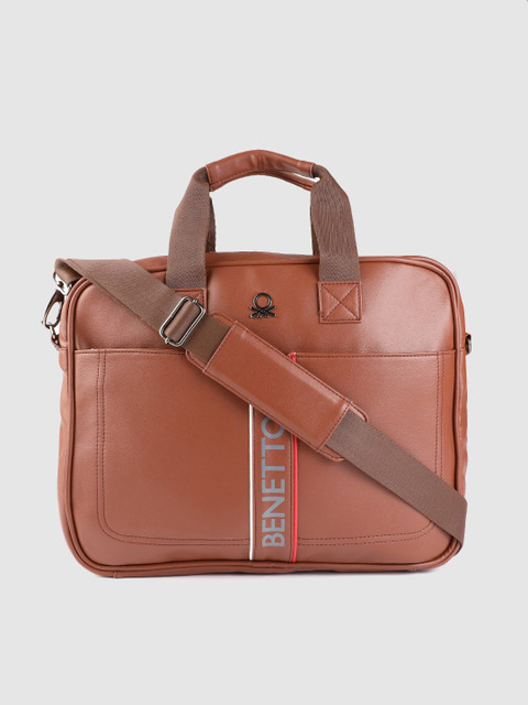 

United Colors of Benetton Unisex Tan Brown Solid 15 Inch Laptop Bag