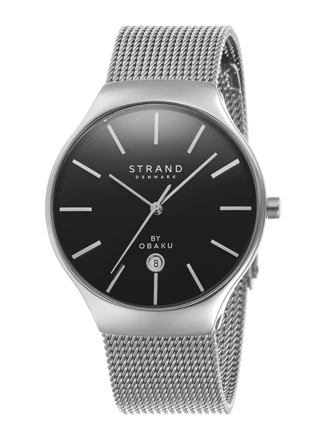 

STRAND BY OBAKU Men Black Brass Dial & Silver Toned Straps Analogue Watch