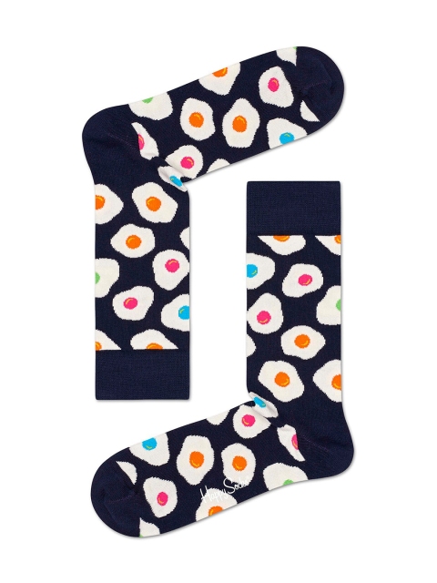 

Happy Socks Unisex Navy Blue & White Patterned Above Ankle-Length Socks