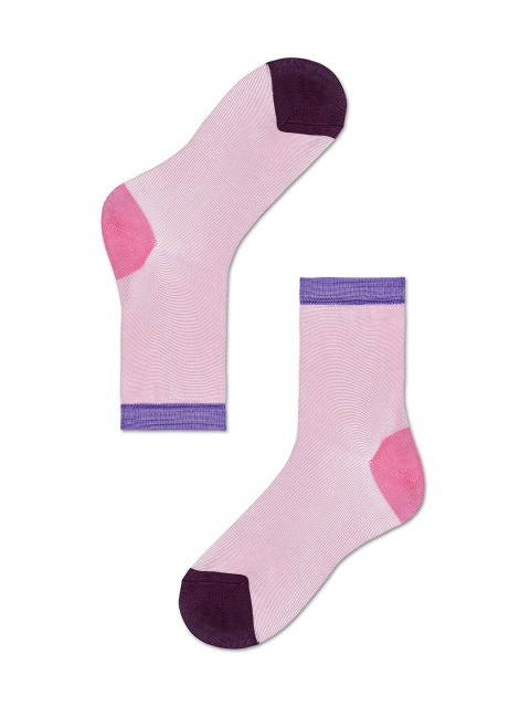 

Happy Socks Women Pink & Black Patterned Hysteria Grace Above Ankle-Length Socks