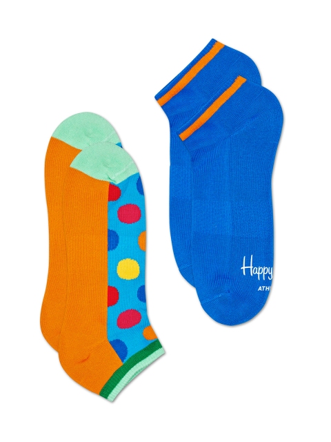 

Happy Socks Unisex Pack Of 2 Patterned Ankle-Length Socks, Blue
