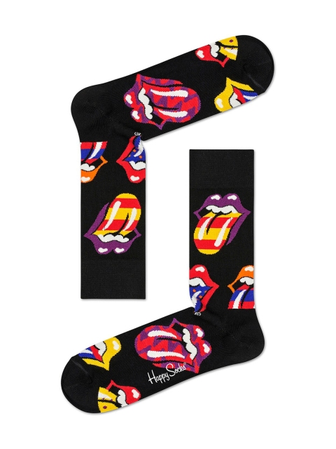 

Happy Socks Unisex Black & Red Patterned Calf-Length Socks
