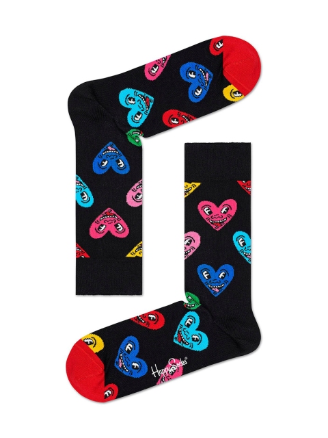 

Happy Socks Black & Blue Patterned Calf-Length Socks