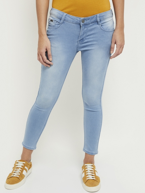 

max Women Blue Skinny Fit Light Fade Jeans
