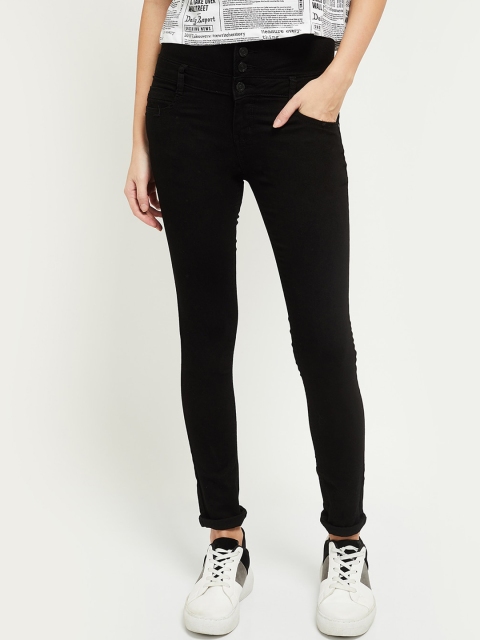 

max Women Black Skinny Fit Jeans