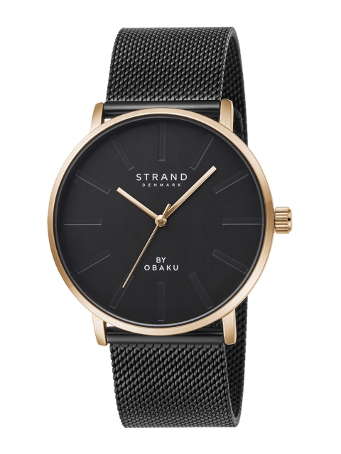 

STRAND BY OBAKU Men Black Brass Dial & Black Straps Analogue Watch S725GXVBMB