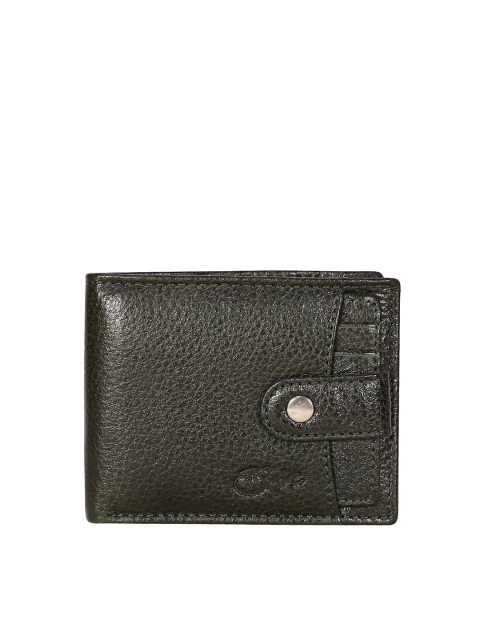 

Style SHOES Men Green Textured Leather Two Fold Wallet