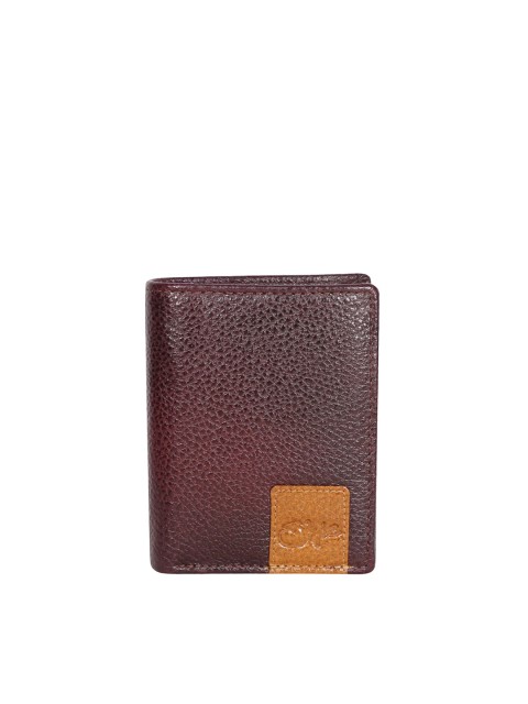 

Style SHOES Men Maroon Textured Leather Two Fold Wallet