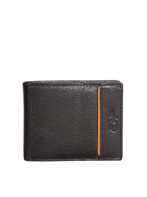 

Style SHOES Men Black Textured Leather Two Fold Wallet