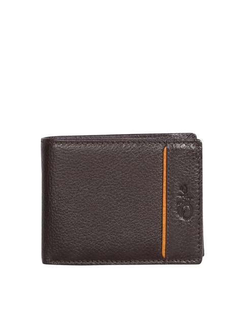 

Style SHOES Men Brown Textured Leather Two Fold Wallet