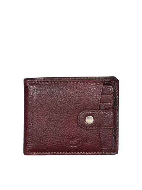 

Style SHOES Men Coffee Brown Textured Leather Two Fold Wallet