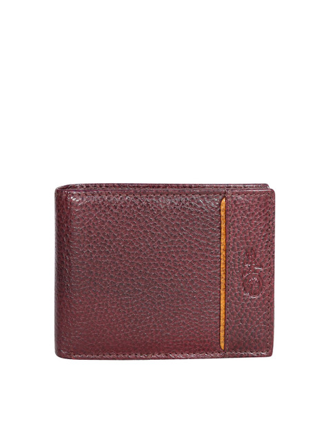 

Style SHOES Men Maroon Textured Leather Two Fold Wallet