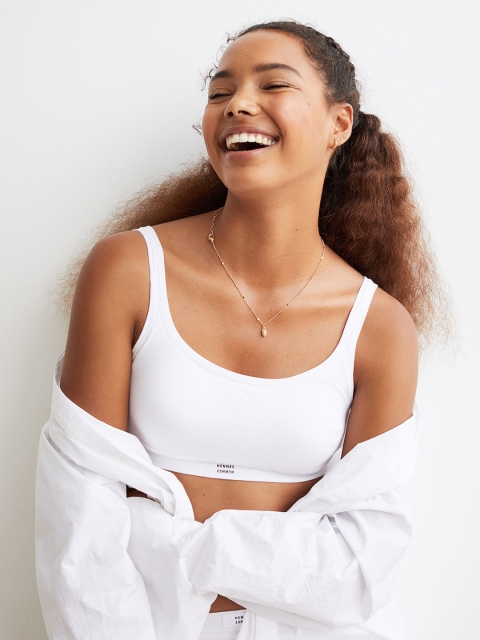 

H&M Womens White Soft Cotton Bra