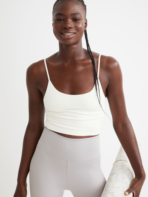 

H&M Womens White Seamless Sports Bralette