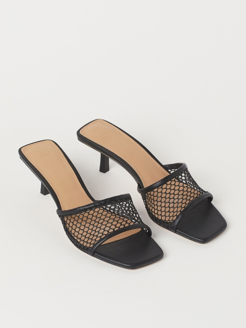 

H&M Womens Black Mesh Mules