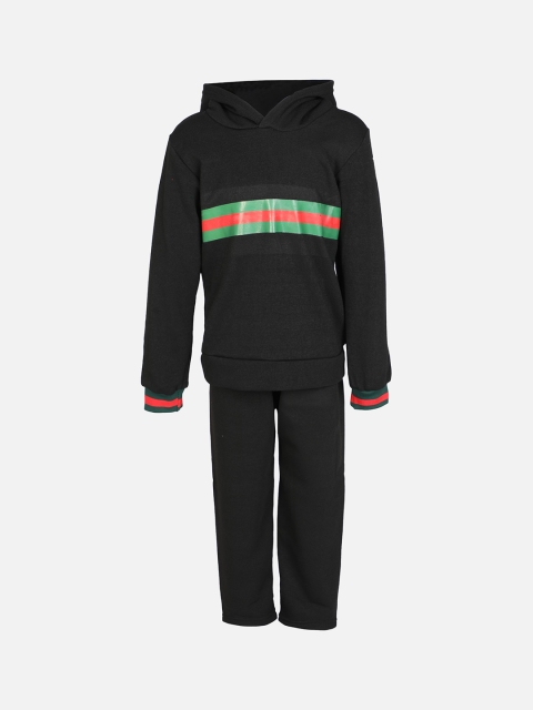 

PASSION PETALS Kids Black Solid Cotton Tracksuit