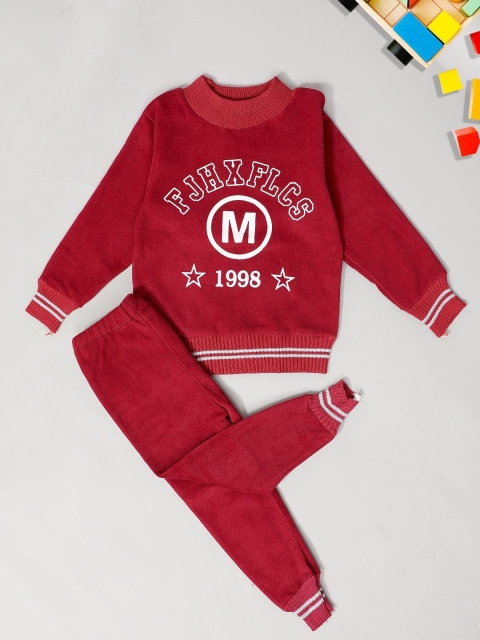 

PASSION PETALS Boys Red Printed Track Suit