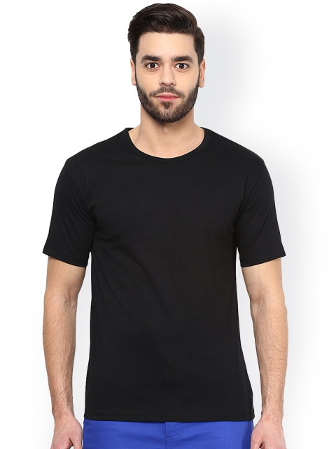 

Hypernation Men Black Solid T-Shirt