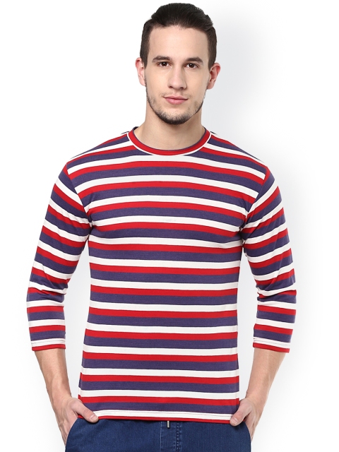 

Hypernation Men Multicolour Striped T-Shirt, Multi