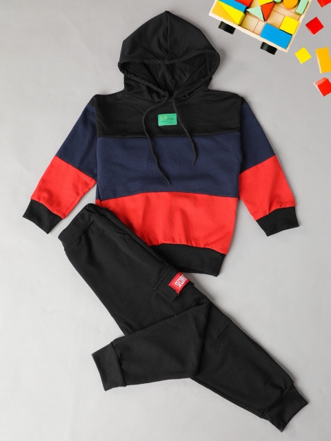 

PASSION PETALS Unisex Kids Black & Blue colourblocked Tracksuit