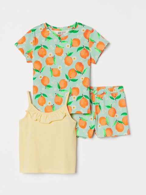 

H&M Girls Turquoise Blue & Yellow 3-piece cotton set