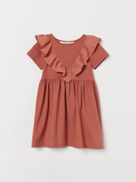 

H&M Girls Orange Flounce-trimmed dress