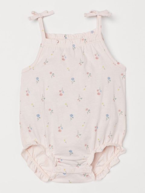 

H&M Girls Pink Sleeveless cotton romper suit