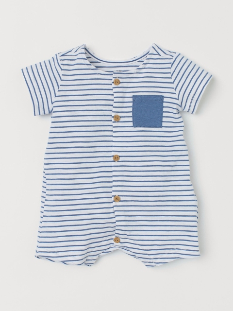 

H&M Girls Blue Cotton romper suit