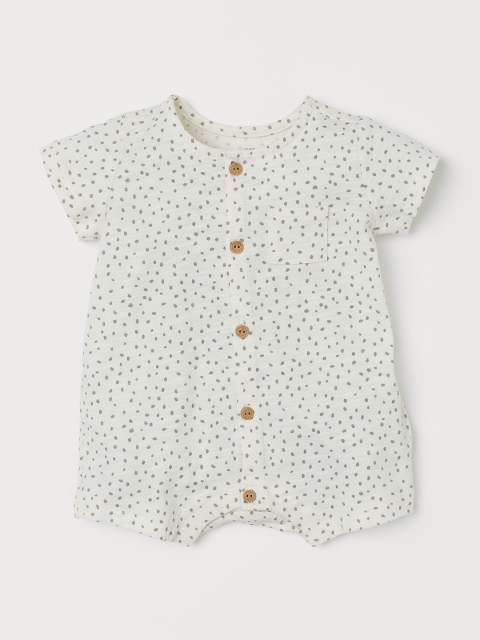 

H&M Girls White Cotton romper suit