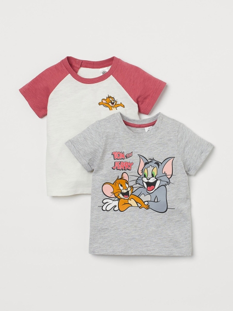 

H&M Boys White & Grey 2-pack printed T-shirts