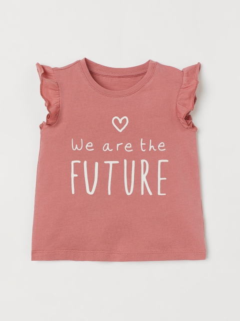 

H&M Girls Pink Flutter-sleeved top