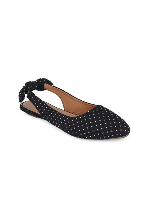 

SCENTRA Women Black Printed Mules with Bows Flats