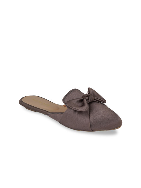 

SCENTRA Women Grey Mules with Bows Flats