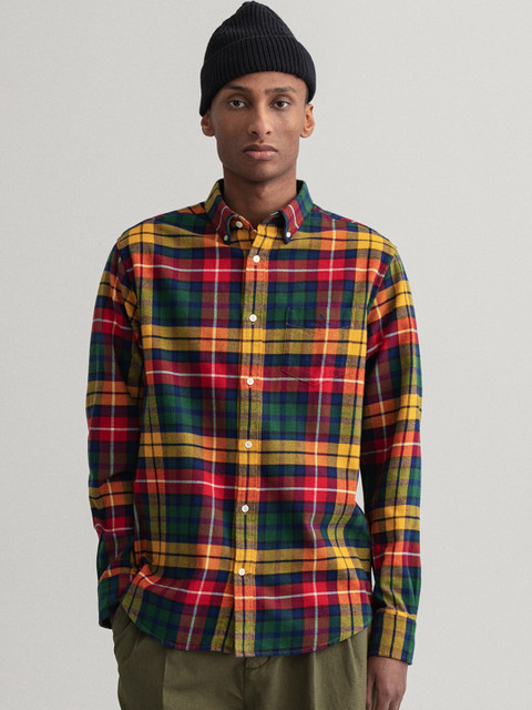 

GANT Men Yellow & Green Tartan Checks Opaque Checked Casual Shirt