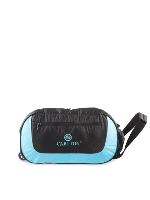 

Carlton London Turquoise Blue & Black Colourblocked Medium Duffel Bag